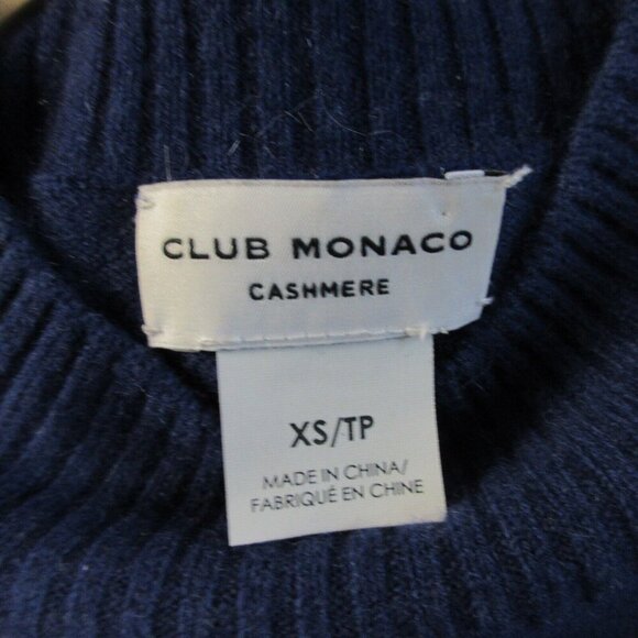 Club Monaco 100% Cashmere Pullover Sweater Womens XS Blue Long Sleeve Casual 204 - Picture 3 of 8